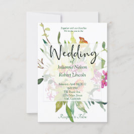 春ダフォディルブーケ結婚式招待状 招待状