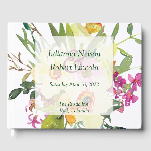 春ダフォディル結婚ブーケ ゲストブック (正面)