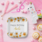 春ダフォディル誕生日 ペーパープレート (パーティー)