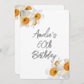 春ダフォディル誕生日 招待状 (正面/裏面)