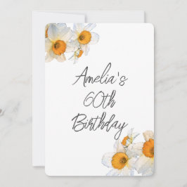 春ダフォディル誕生日 招待状