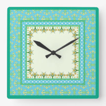 春ダフォド縁どルと水玉模様の壁時計