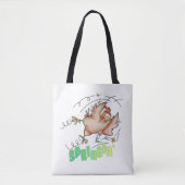 春チキンの肩越し トートバッグ (正面)