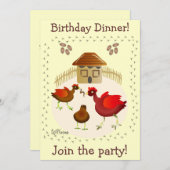 春チキンアートカード大事な行事! 招待状 (正面/裏面)