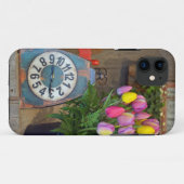 春チューリップと時計の電話ケース Case-Mate iPhoneケース (裏面(横))