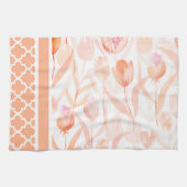 春チューリップと混合パターン キッチンタオル (横)