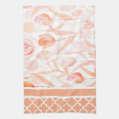 春チューリップと混合パターン キッチンタオル (縦)