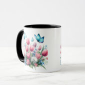 春チューリップと蝶 マグカップ (正面左)