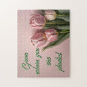 春チューリップのパーソナライズやる気を起こさせる ジグソーパズル (縦)