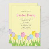 春チューリップイースターパーティの招待状 招待状 (正面/裏面)