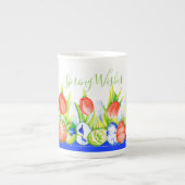 春チューリップイースターボーン中国マグ ボーンチャイナマグカップ (正面)