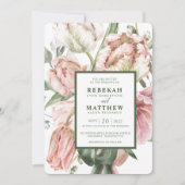 春チューリップウォーターカラーブーケ招待状 招待状 (正面)