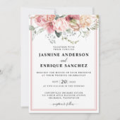 春チューリップウォーターカラーブーケ結婚式招待状 招待状 (正面)