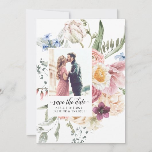 春チューリップウォーターカラーブーケ |写救真D セーブザデート (正面)