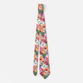 春チューリップカラフルレインボーウォーターのカラーフローラ ネクタイ (裏面)