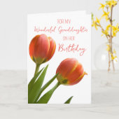 春チューリップグランドドーター誕生日 カード (黄色い花)