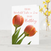 春チューリップシスターインロー誕生日 カード (黄色い花)