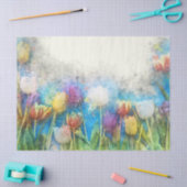 春チューリップスウォーターカラーデコパージュクラフト 薄葉紙 (クラフト)