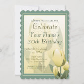春チューリップス誕生パーティーイエロー 招待状 (正面)
