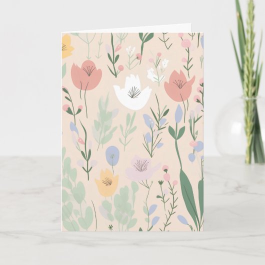 春チューリップパターン カード (正面)