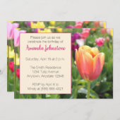 春チューリップパーティの招待状 招待状 (正面/裏面)