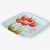 春チューリップビッグフローラデザイン ペーパープレート (傾斜あり)