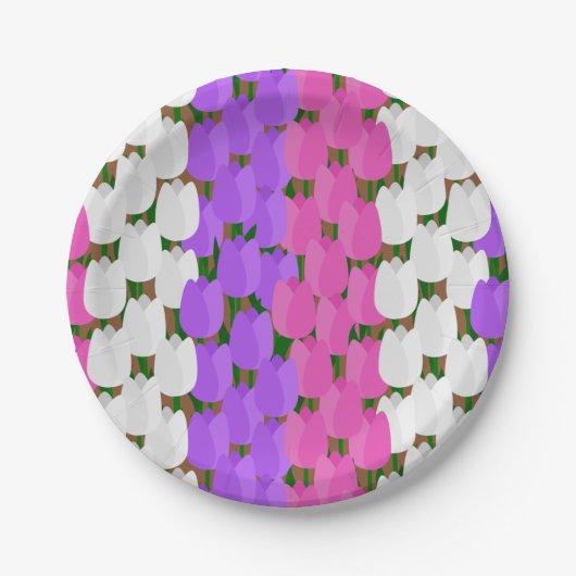 春チューリップフィールド ペーパープレート (正面)