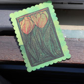 春チューリップフラワーチューリップアート サンキューカード