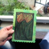 春チューリップフラワーチューリップアート サンキューカード