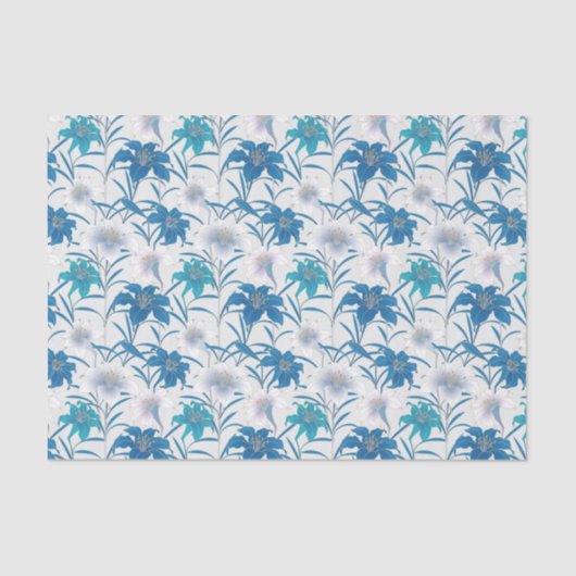 春チューリップフローラ薄紫ブルー 薄葉紙 (正面)