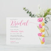 春チューリップボホシックホットピンクブライダルシャワー 招待状 (スタンド正面)