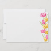 春チューリップボホシックホットピンクブライダルシャワー 招待状 (裏面)