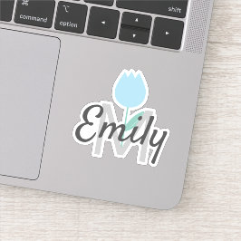 春チューリップモノグラムの名前をカスタムする シール