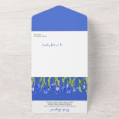 春チューリップ予約リクエストとおむつ赤ちゃんシャワー オールインワン招待状 (外側)