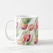 春チューリップ水彩フローラ コーヒーマグカップ (左)