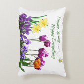 春チューリップ花柄アクセント枕 アクセントクッション (正面(垂直))