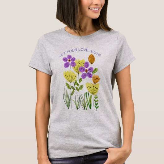 春チューリップ花 Tシャツ (正面)