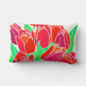 春チューリップ装飾用クッション、装飾用クッション16" x 16" ランバークッション (裏面)
