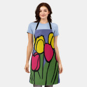 春チューリップ エプロン (着用した状態)
