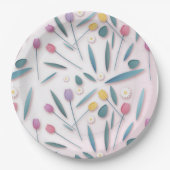 春チューリップ&デイジー紙プレート ペーパープレート (正面)