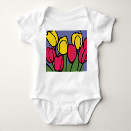 春チューリップ ベビーボディスーツ