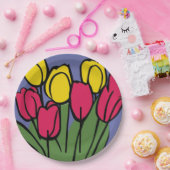 春チューリップ ペーパープレート (パーティー)