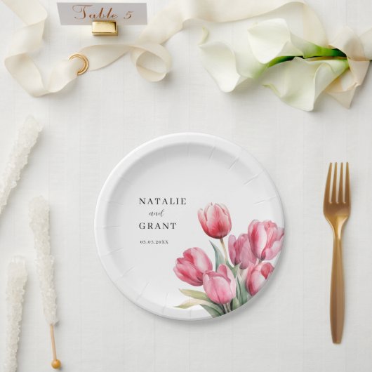 春チューリ結婚ップ ペーパープレート (ウェディング)