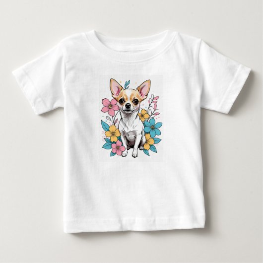 春チワワ ベビーTシャツ (正面)