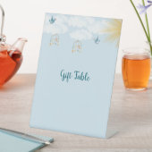 春ツイン赤ちゃんシャワー標識 台座サイン (インサイチュ)