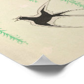 春ツバメのヴィンテージ日本の鳥 ポスター (角)