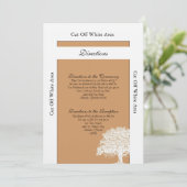 春ツリーの茶色/白結婚の方向カード 招待状 (スタンド正面)