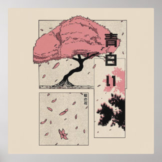 春ツリーデザイン 箔ポスター
