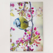 春ティットバード春ブルー自然ブランチ ジグソーパズル (縦)