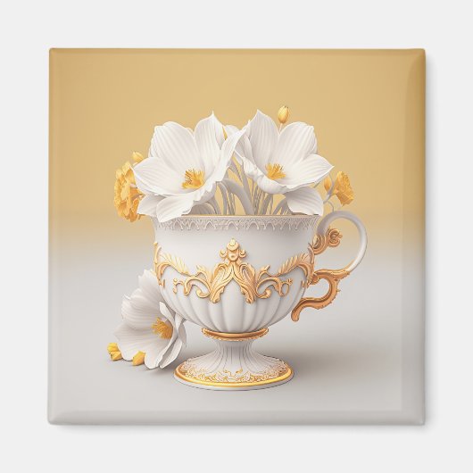 春ティーカップ マグネット (正面)